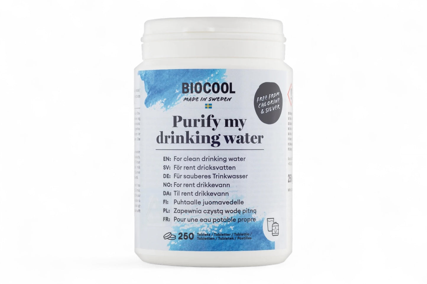 Vannrensetabletter, 250 stk